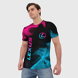 Футболка мужская Lexus - neon gradient: надпись, символ, цвет: 3D-принт — фото 2