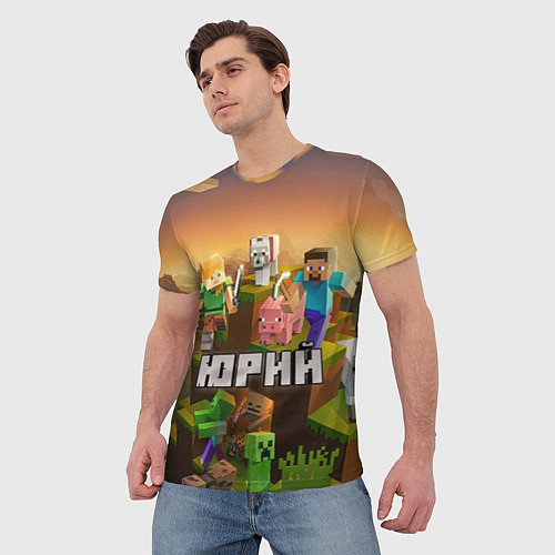 Мужская футболка Юрий Minecraft / 3D-принт – фото 3