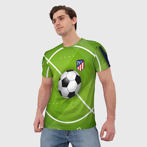 Мужская футболка Atletico madrid Мяч / 3D-принт – фото 3