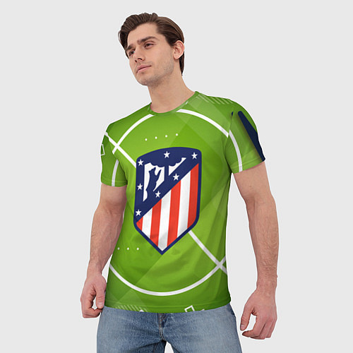 Мужская футболка Atletico madrid Поле / 3D-принт – фото 3