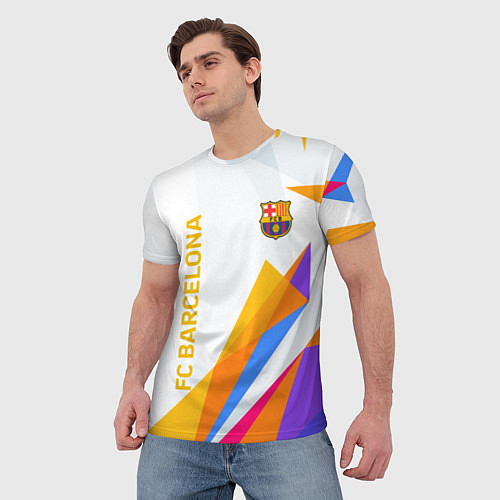 Мужская футболка Barcelona абстракция цветные геометрии / 3D-принт – фото 3