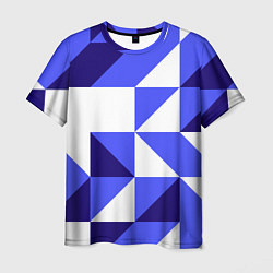 Футболка мужская Абстрактный сине-белый паттерн, цвет: 3D-принт