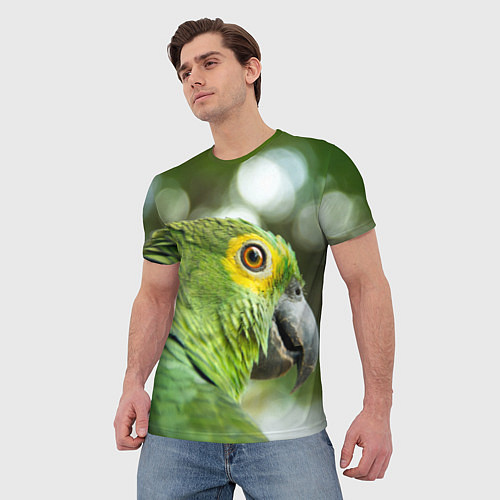 Мужская футболка Попугaй / 3D-принт – фото 3