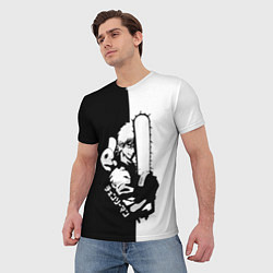 Футболка мужская Человек-бензопила Дэндзи и Почита, цвет: 3D-принт — фото 2