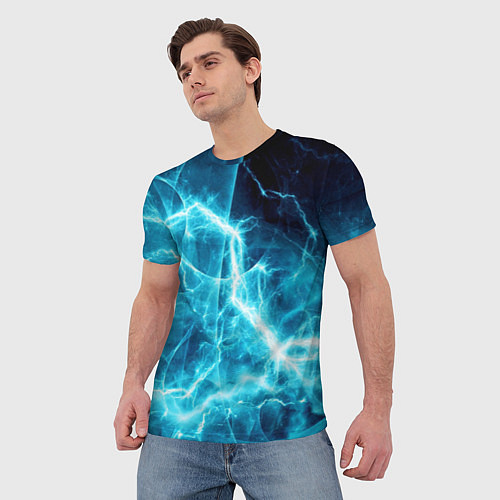 Мужская футболка Голубая облачность / 3D-принт – фото 3
