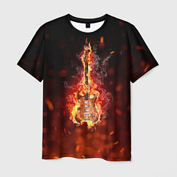 Футболка мужская Гитара - пламя, цвет: 3D-принт