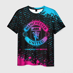 Футболка мужская Manchester United - neon gradient, цвет: 3D-принт