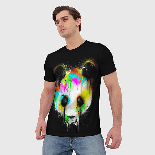 Мужская футболка Панда в краске / 3D-принт – фото 3