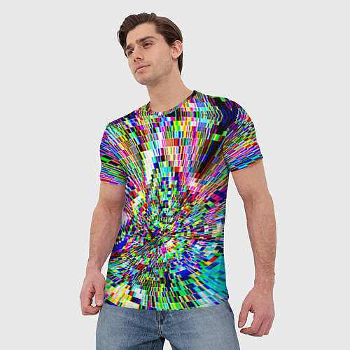Мужская футболка Acid pixels / 3D-принт – фото 3