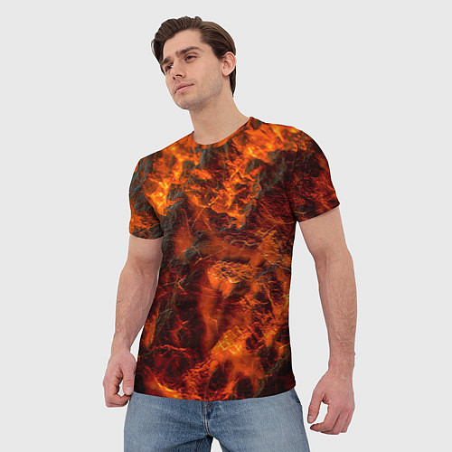 Мужская футболка Огенная лава / 3D-принт – фото 3