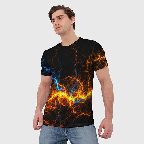 Мужская футболка Электрический рисунок / 3D-принт – фото 3