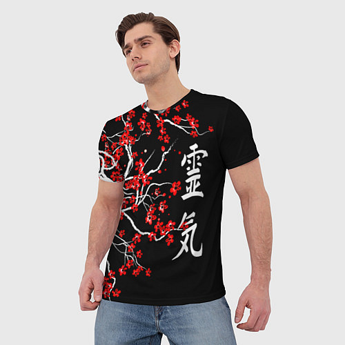 Мужская футболка Сакура в цвету / 3D-принт – фото 3