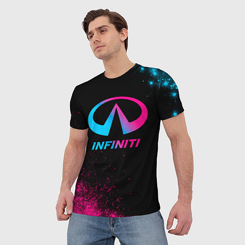 Мужская футболка Infiniti - neon gradient / 3D-принт – фото 3