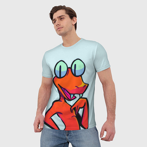 Мужская футболка Оранжевый - Радужные друзья / 3D-принт – фото 3
