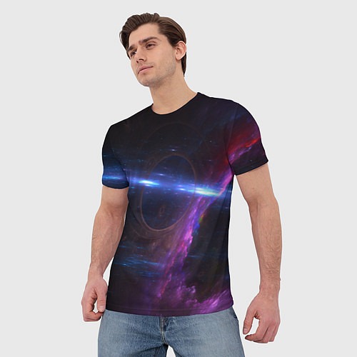 Мужская футболка Принт Deep космос / 3D-принт – фото 3