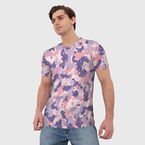 Мужская футболка Цифровой камуфляж - сине-фиолетовый / 3D-принт – фото 3