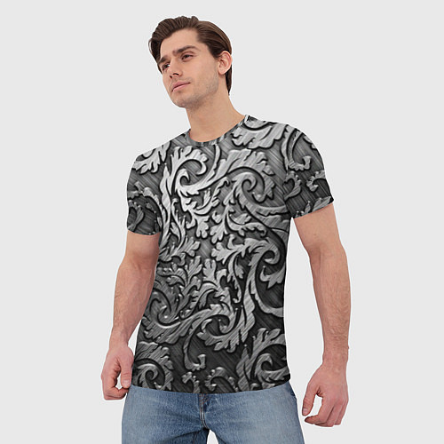 Мужская футболка Стальные узоры / 3D-принт – фото 3