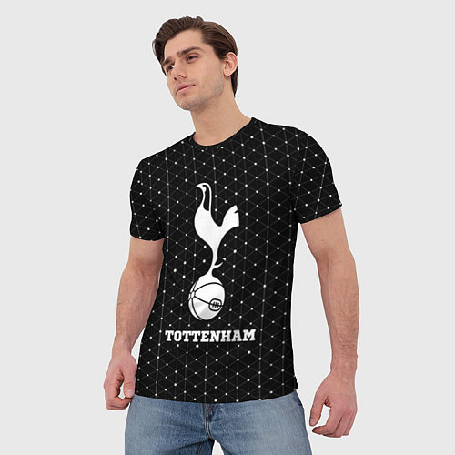 Мужская футболка Tottenham sport на темном фоне / 3D-принт – фото 3