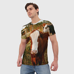 Футболка мужская Милая коровка, цвет: 3D-принт — фото 2