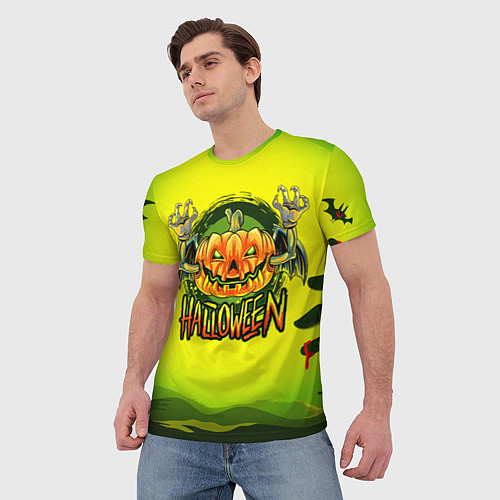 Мужская футболка Тыква - зомби хэллоуин / 3D-принт – фото 3