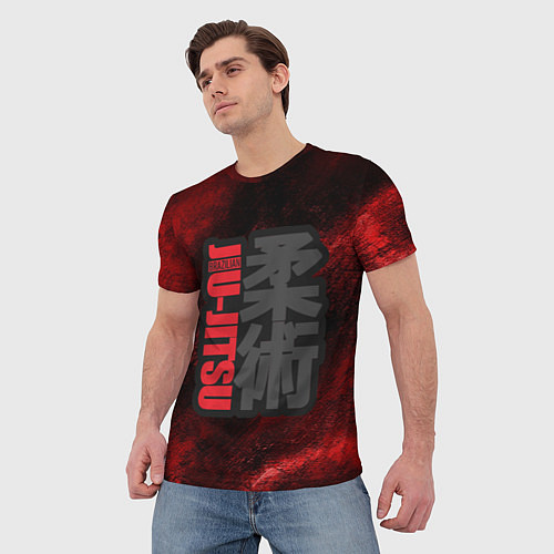 Мужская футболка Jiu-Jitsu Bazilian Black-Red / 3D-принт – фото 3