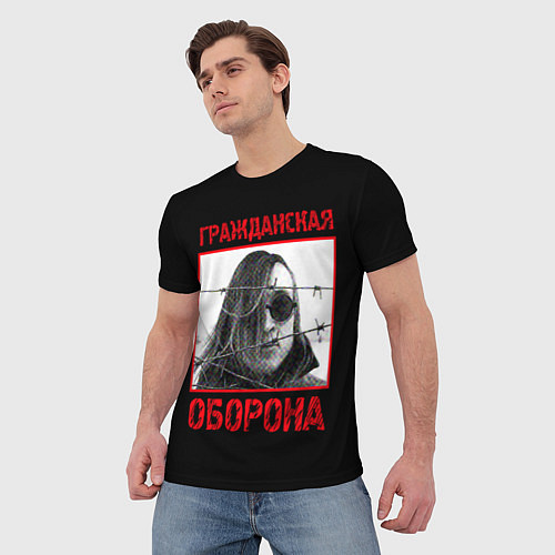 Мужская футболка Гражданская Оборона - Егор Летов / 3D-принт – фото 3