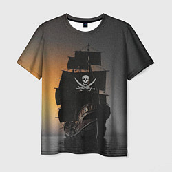 Футболка мужская Пиратский фрегат, цвет: 3D-принт