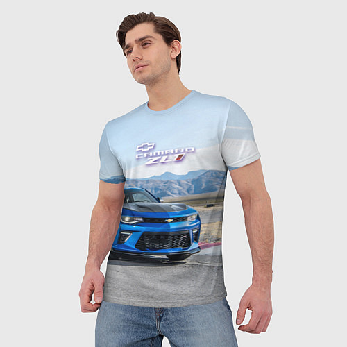Мужская футболка Chevrolet Camaro ZL 1 - Motorsport / 3D-принт – фото 3