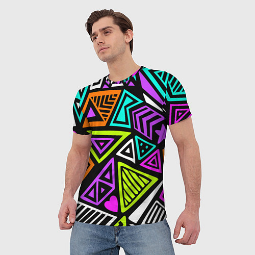 Мужская футболка Abstract geometric shapes / 3D-принт – фото 3