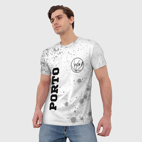 Мужская футболка Porto sport на светлом фоне: надпись, символ / 3D-принт – фото 3