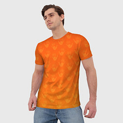 Футболка мужская Лапки опоссума оранжевые, цвет: 3D-принт — фото 2