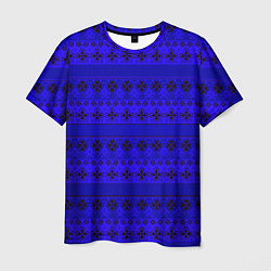 Футболка мужская Скандинавский орнамент Синий кобальт, цвет: 3D-принт