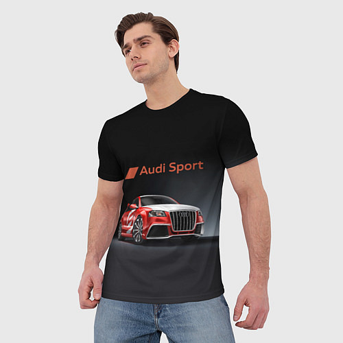 Мужская футболка Audi sport - racing team / 3D-принт – фото 3