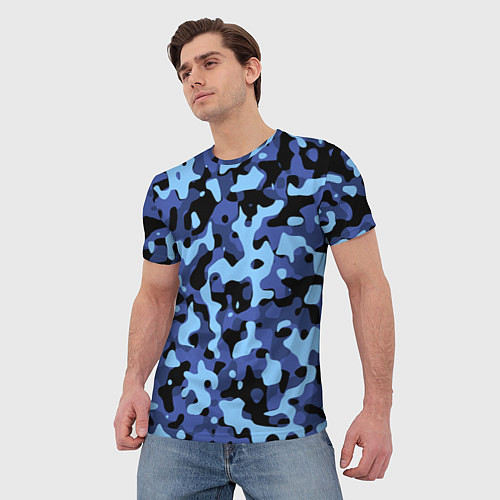 Мужская футболка Камуфляж Sky Blue / 3D-принт – фото 3