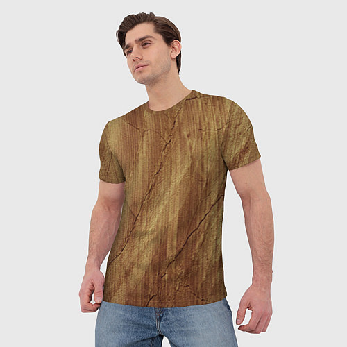 Мужская футболка Деревянная текстура / 3D-принт – фото 3