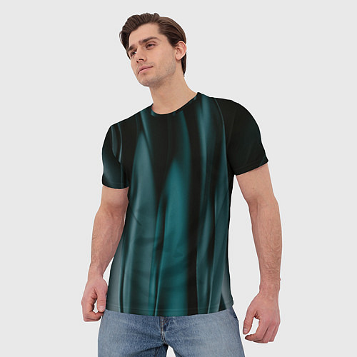 Мужская футболка Абстрактные волны в темноте / 3D-принт – фото 3