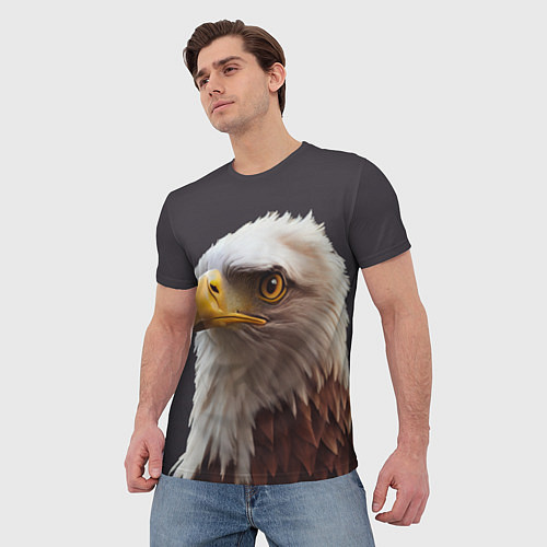 Мужская футболка Орел на градиентном фоне / 3D-принт – фото 3