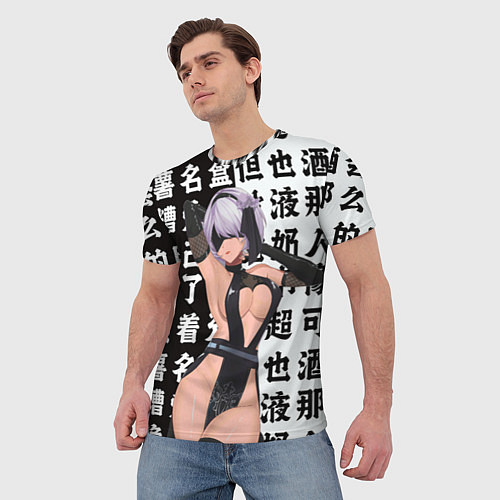 Мужская футболка 2b в шикарном платье - Nier automata / 3D-принт – фото 3