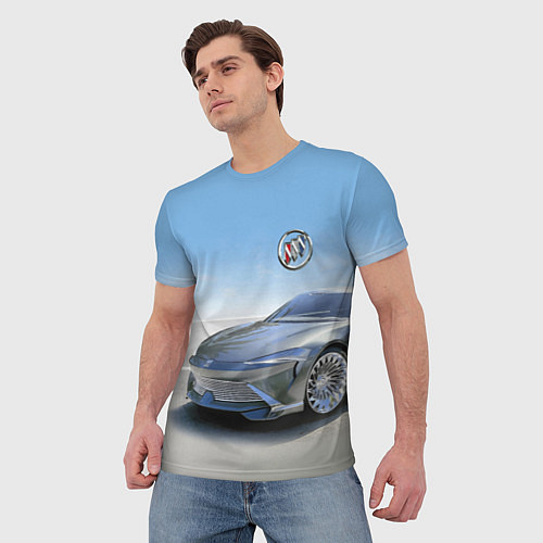 Мужская футболка Buick concept в пустыне / 3D-принт – фото 3