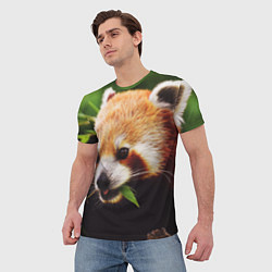 Футболка мужская Красная милая панда, цвет: 3D-принт — фото 2