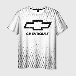 Футболка мужская Chevrolet с потертостями на светлом фоне, цвет: 3D-принт