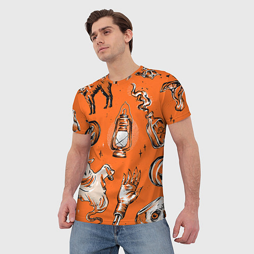 Мужская футболка Ретро Хэллоуин / 3D-принт – фото 3