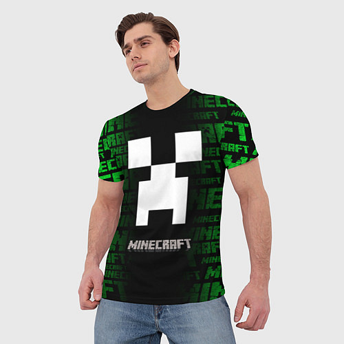 Мужская футболка Minecraft - green creeper / 3D-принт – фото 3