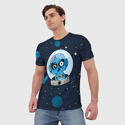 Мужская футболка Череп в космосе / 3D-принт – фото 3