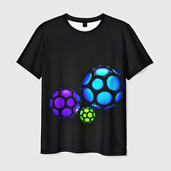 Футболка мужская Объёмные неоновые шары, цвет: 3D-принт