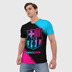 Футболка мужская Barcelona - neon gradient, цвет: 3D-принт — фото 2