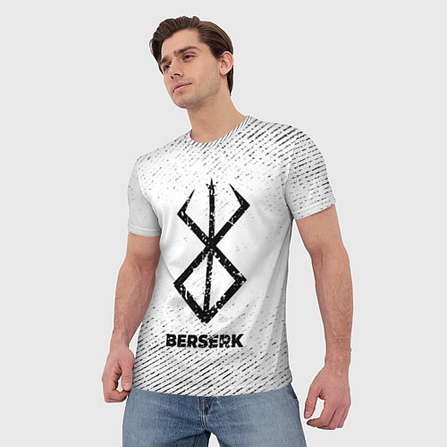 Мужская футболка Berserk с потертостями на светлом фоне / 3D-принт – фото 3