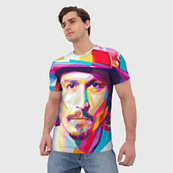 Футболка мужская Джонни Депп портрет, цвет: 3D-принт — фото 2