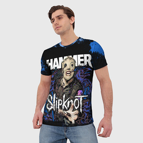 Мужская футболка Slipknot hammer blue / 3D-принт – фото 3