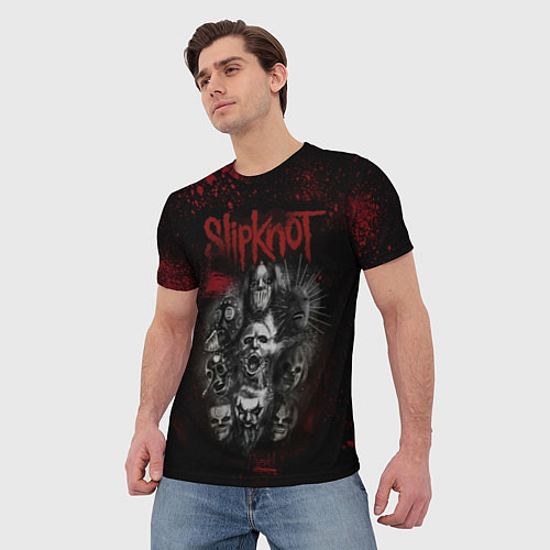 Мужская футболка Slipknot dark red / 3D-принт – фото 3